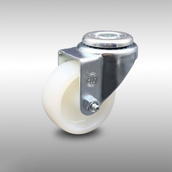 3 Inch SS Nylon Wheel Swivel Bolt Hole Caster